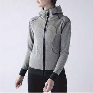 Lululemon On the Daily Terry Full Zip Hoodie Heathered Gray Size 4